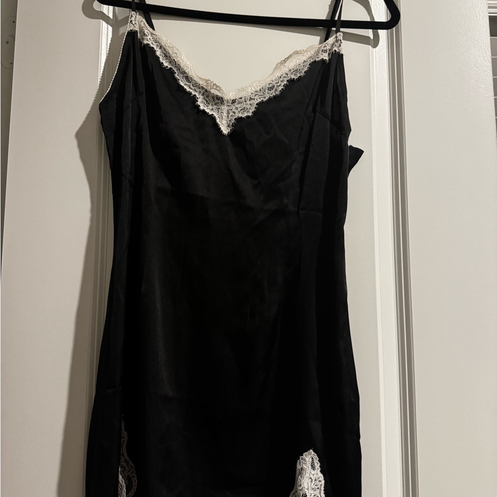 Amazing Lace Black and White Slip Dress